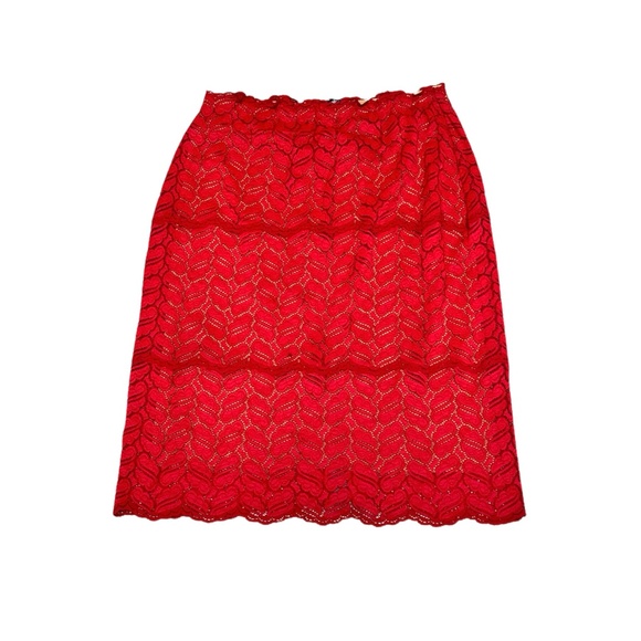 COSABELLA RED AND BEIGE LACE CUT OUT SKIRT - Picture 1 of 16